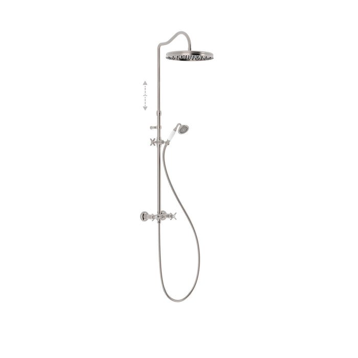 TRES 24219101AC TRES CLASIC 2-Way Wall Mounted Two-Handle Shower Faucet Set Steel Color