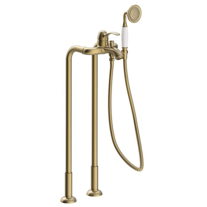 TRES 24219402LV TRES CLASSIC Single-lever Floor-mounted Faucet for Bathtub and Shower Old Brass Color