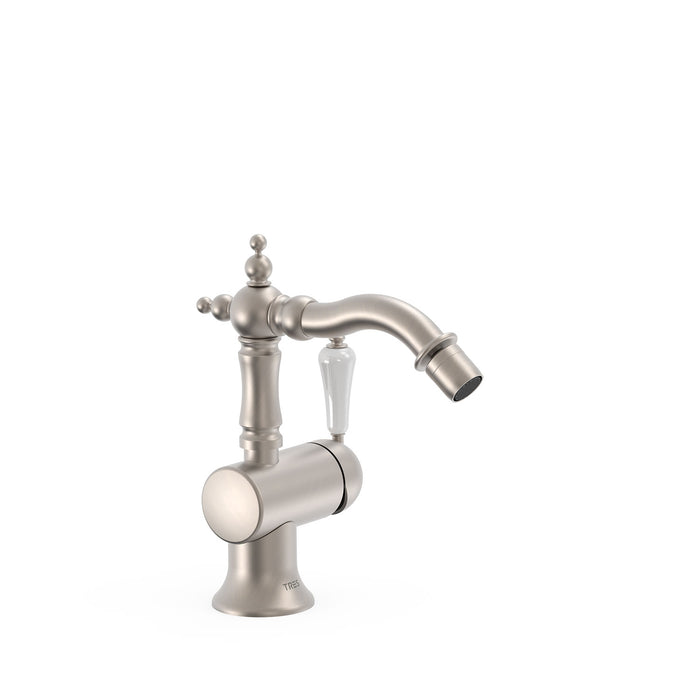 TRES 24222001AC TRES CLASSIC Single-lever Faucet with Side Handle for Bidet Steel Color