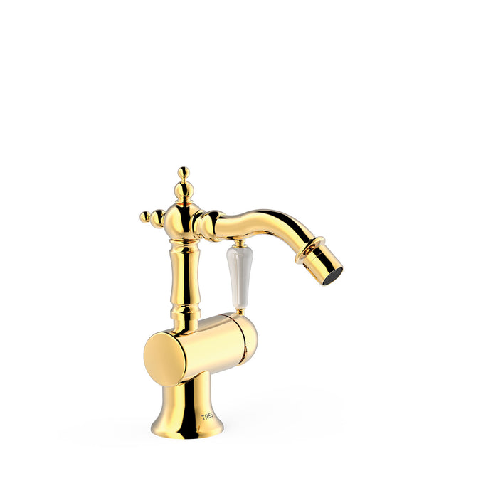 TRES 24222001OR TRES CLASSIC Single-lever Faucet with Side Handle for Bidet 24K Gold Color