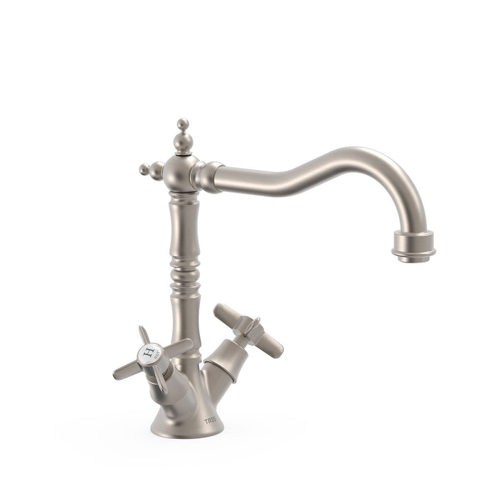 TRES 24234201AC COCINA Grifo Bimando Fregadero Color Acero