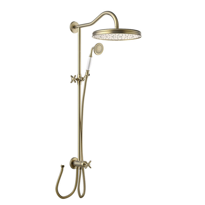 TRES 24247601LV TRES CLASIC Shower Bar Set Adaptable to Any Old Brass Color Faucet