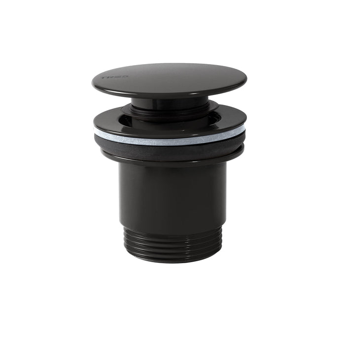 TRES 24284001NE COMPLEMENTOS DE GRIFERÍA Válvula De Desagüe Click-Clack Simple-Rapid para Lavabo Color Negro