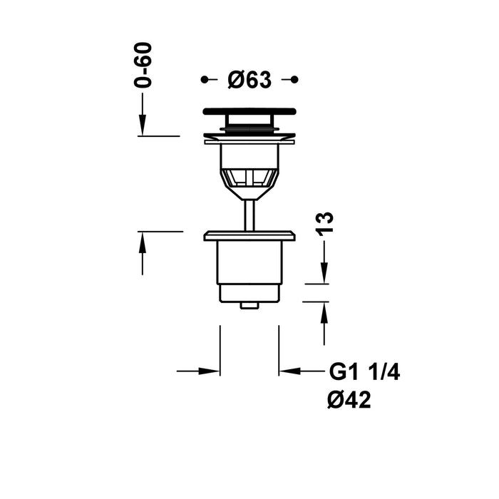 TRES 24284001AM FAUCET ACCESSORIES Click-Clack Simple-Rapid Drain Valve for Sink Amber Color
