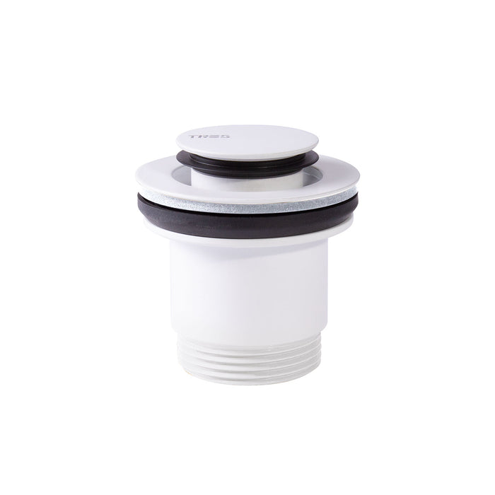 TRES 24284002BM COMPLEMENTOS DE GRIFERÍA Válvula De Desagüe Click-Clack Simple-Rapid para Lavabo Color Blanco Mate