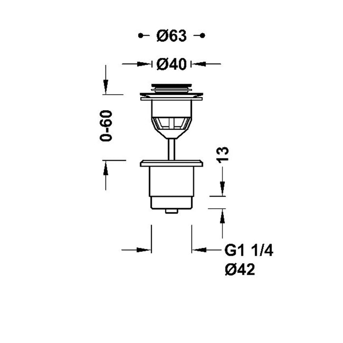 TRES 24284002OM Válvula Clic Clac 40 mm Oro Mate 24K