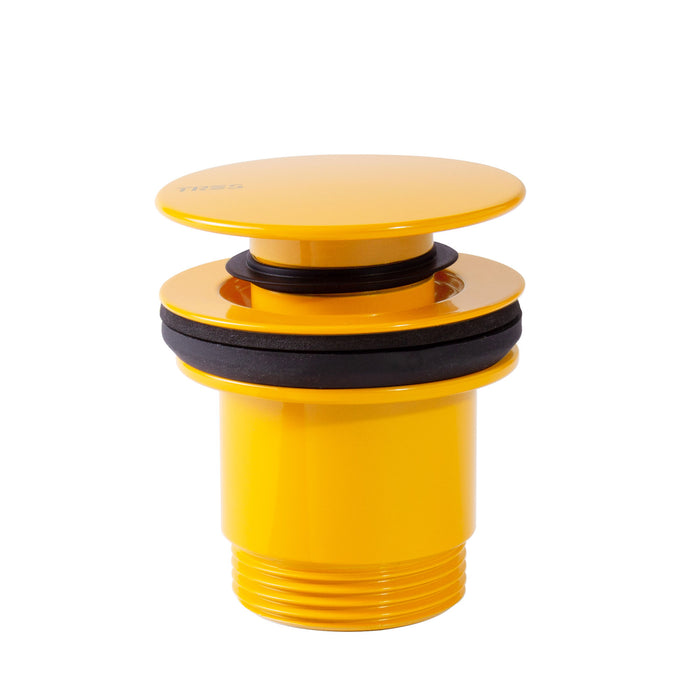 TRES 24284010AM Válvula de Desagüe Click-Clack Simple-Rapid Lavabo con Opción Siempre Abierta Color Amarillo