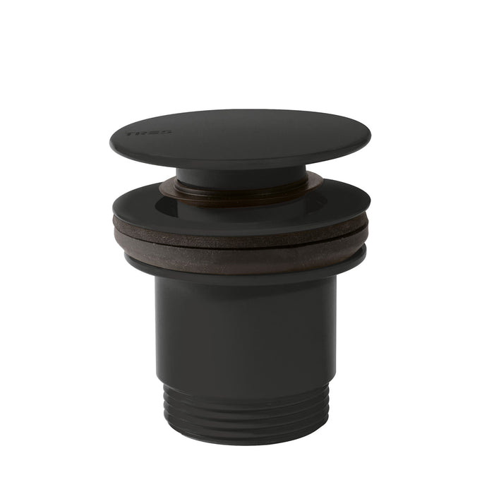 TRES 24284010NM Simple-Rapid Click-Clack Drain Valve Sink with Always Open Option Matte Black Color
