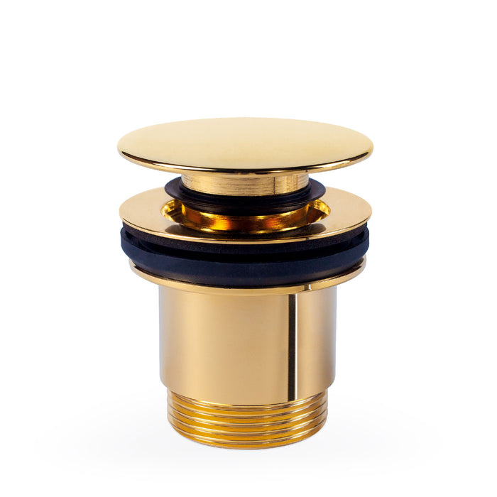 TRES 24284010OR Click-Clack Simple-Rapid Sink Drain Valve with Always Open Option 24K Gold Color