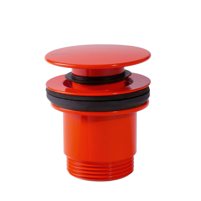 TRES 24284010RO Click-Clack Simple-Rapid Sink Drain Valve with Always Open Option Red Color