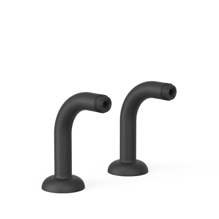 TRES 24287101NM COMPLEMENTOS DE GRIFERÍA Tomas De Agua Acodadas De Instalación A Borde Bañera para Grifo De Bañera Negro Mate