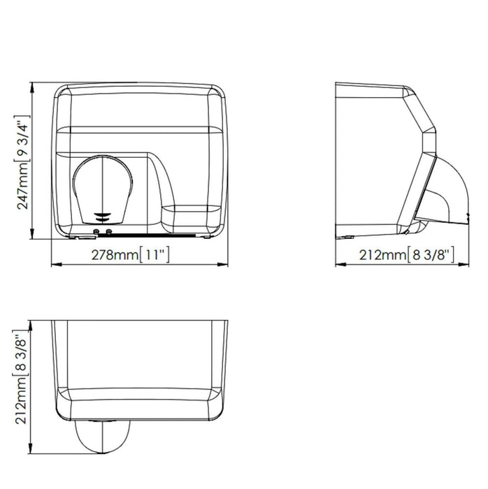MEDICLINICS E88ACS SANIFLOW Secamanos Inox Satinado 5 a 7 Días Mediclinics 