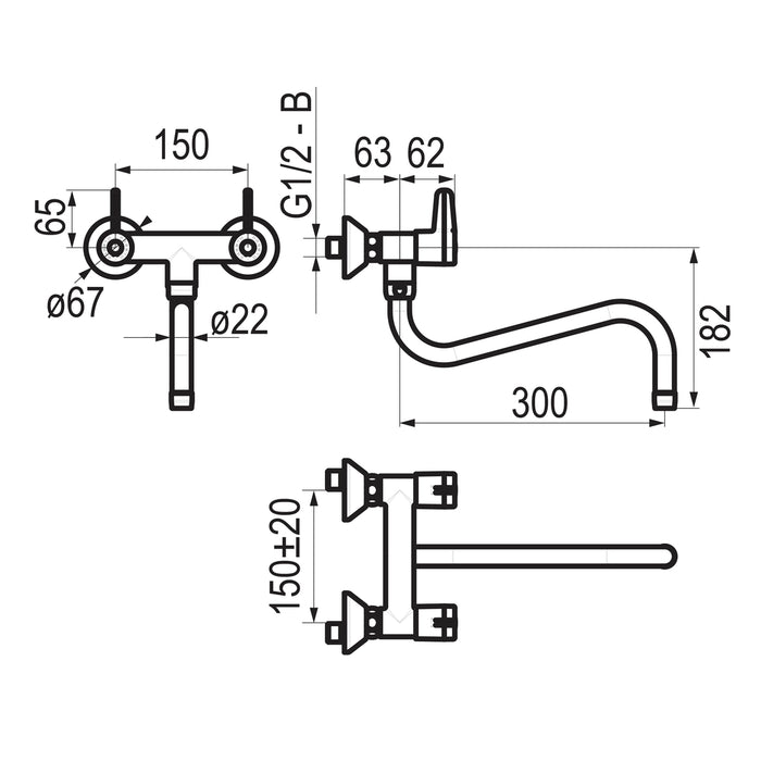PRESTO 70806 Grifo fregadero industrial Cromo