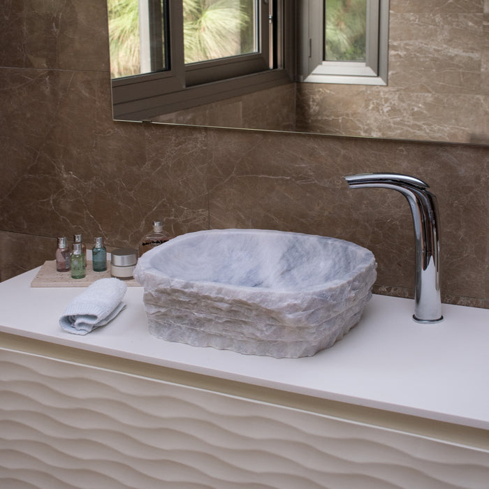 FORZINI FZ-GR/ZG-MB-105 ELERNUS Lavabo oval de mármol Gris