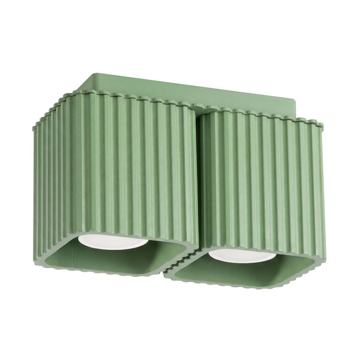 SOLLUX SL.3114 Lámpara De Techo Riff 2 Verde Salvia Gu10