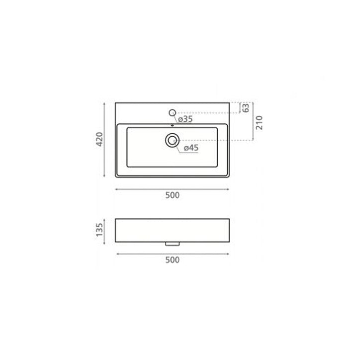 BATHCO 4105 BRUSELAS Rectangular White Sink Over Countertop