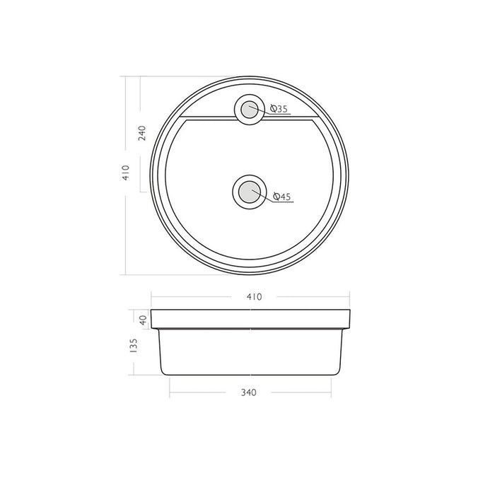 BATHCO 4124 BUELNA Sink Above Counter White