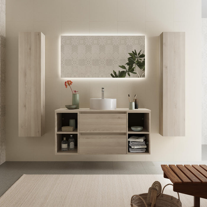 SALGAR 115894 BEQUIA PLUS Mueble de Baño 1 poza Porcelana 120cm Natural