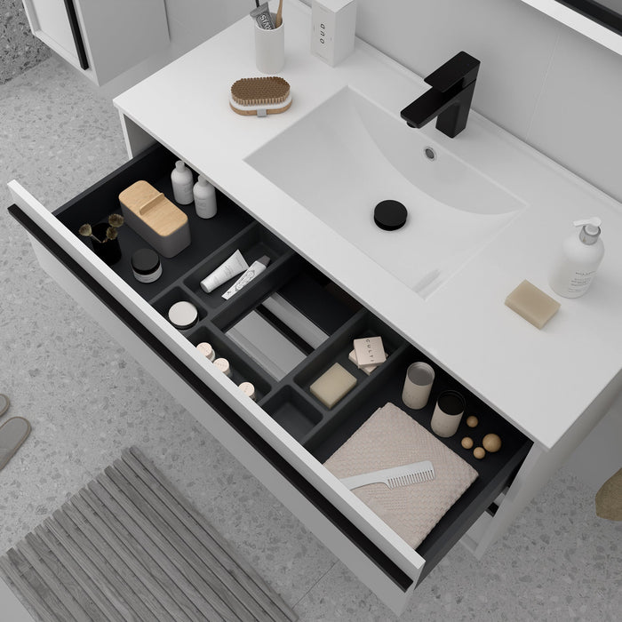 SALGAR 105160 ATTILA Mueble de Baño con Lavabo 6 Cajones 120 cm Color Blanco Mate
