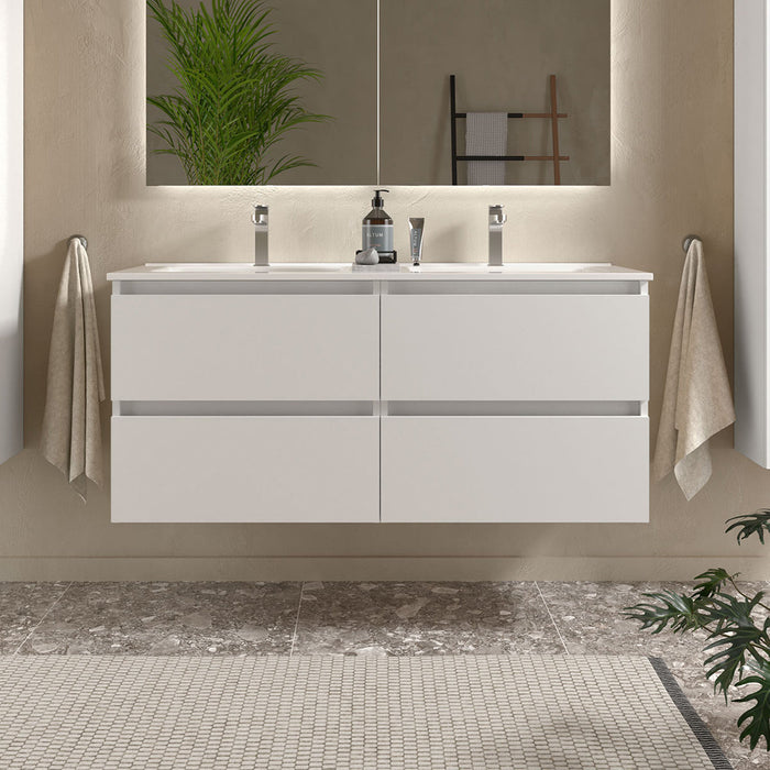 SALGAR 96310 BEQUIA Bathroom Cabinet with Sink 120 cm Matte White