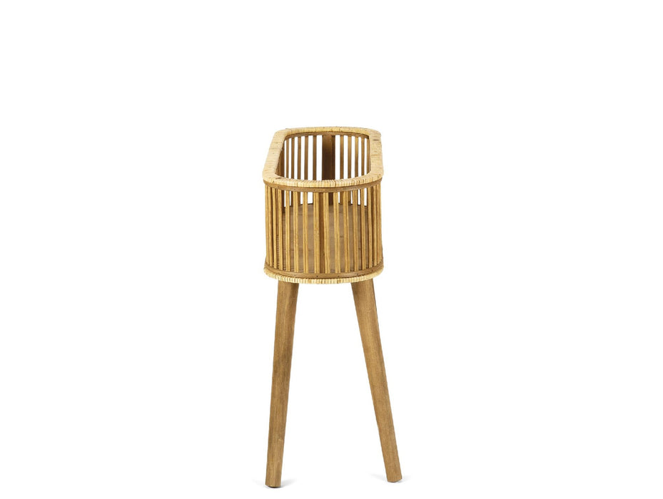 ANDREA HOUSE AX71040 Macetero Pie Bambú/Ratán 68x22x59,5 CM