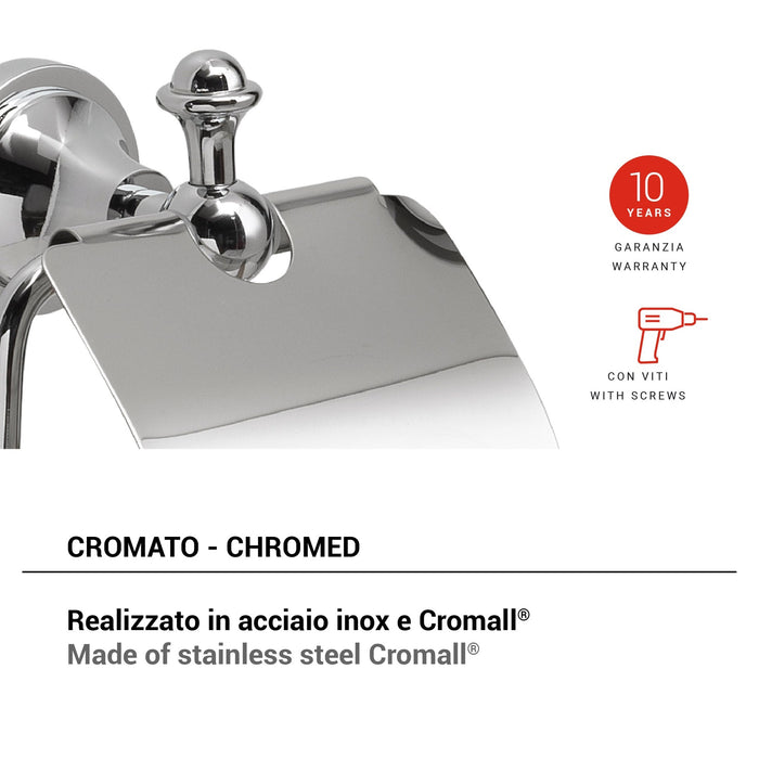 GEDY NV251300000 NEVIS Chrome Toilet Paper Holder
