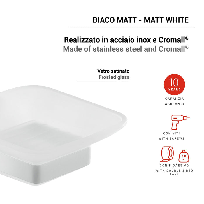 GEDY TO110200100 TONGA Jabonera Blanco Mate