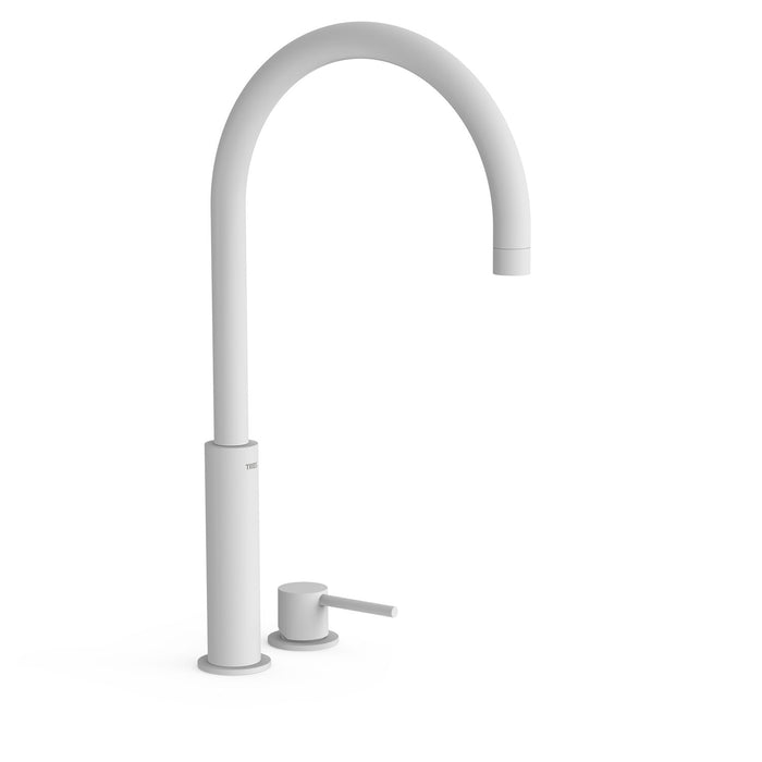 TRES 26110502BM STUDY Single-lever High Spout Shelf Faucet for Sink Matte White Color