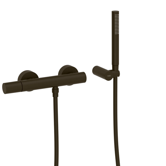 TRES 26116701KMB STUDY Wall-Mounted Single-Handle Shower Faucet Black Bronze