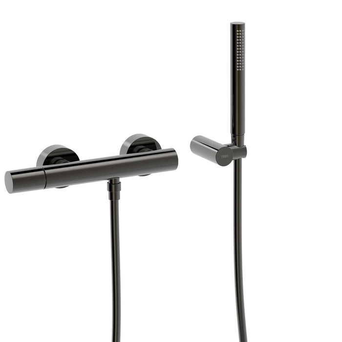 TRES 26116701KM STUDY Wall-Mounted Single-Handle Shower Faucet Metallic Black