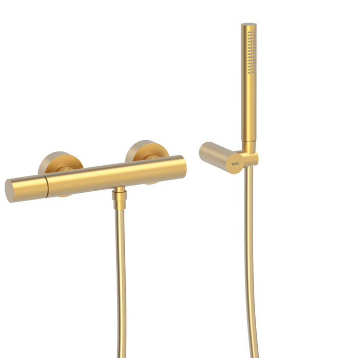 TRES 26116701OM STUDY Wall-Mounted Single-Handle Shower Faucet 24K Matte Gold Color