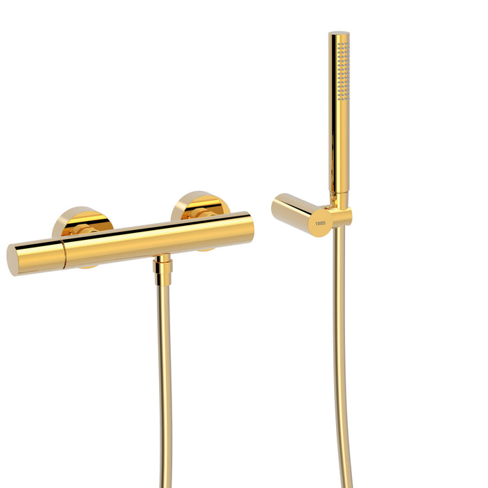 TRES 26116701OR STUDY Wall-Mounted Single-Handle Shower Faucet 24K Gold Color