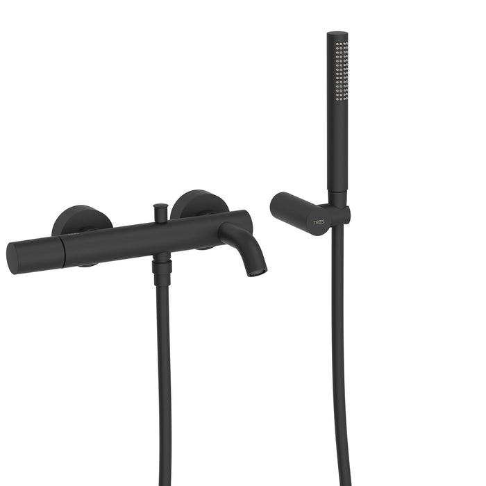 TRES 26117001NM STUDY Wall-Mounted Single-Handle Faucet for Bathtub and Shower Matte Black