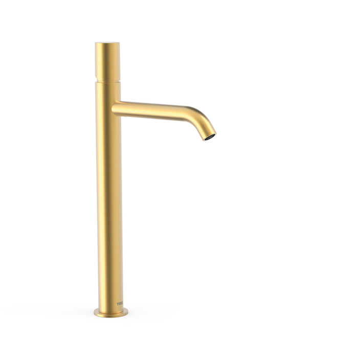 TRES 26130801OM STUDY XXL High Spout Single Handle Sink Faucet 24K Matte Gold Color