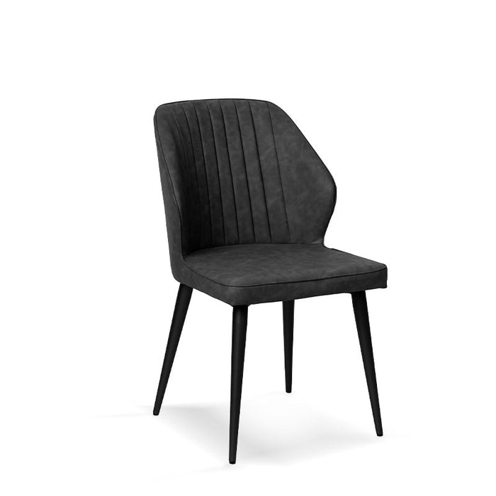 FURNITURE STYLE FS7031PIZAPU TRIANA Pack 4 Dining Chairs Imitation Leather Slate Gray Color