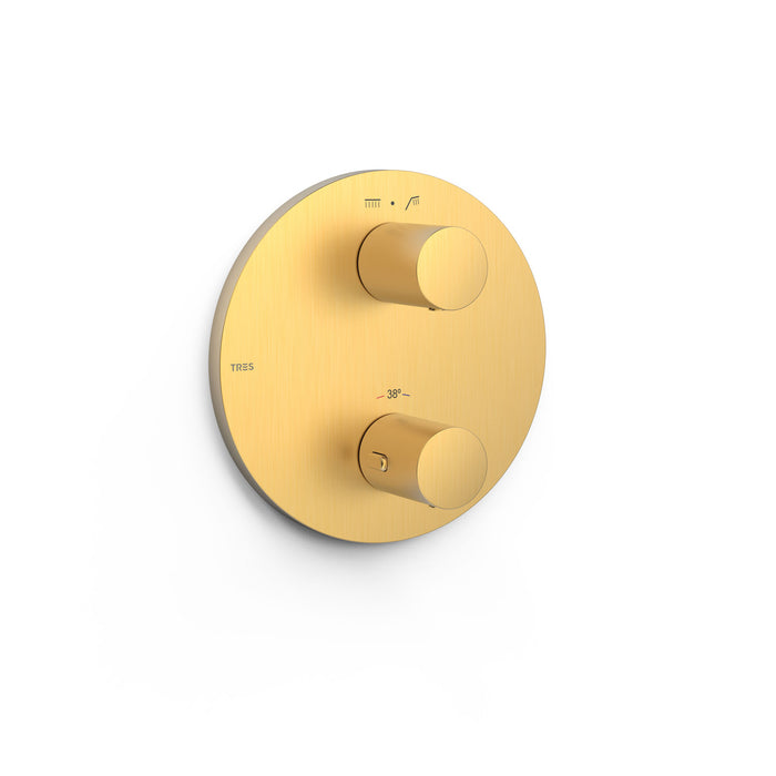 TRES 26225001OM THERM-BOX View Piece for 2-Way Flush-Mounted Box 24K Matte Gold Color