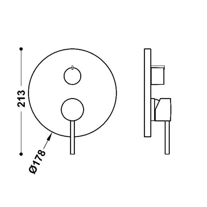 TRES 26228110KMB RAPID-BOX Pieza Vista para Caja Empotrada de 2 Vías Color Negro Bronce