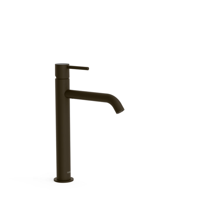 TRES 26230701KMB STUDY Grifo Monomando Caño Alto para Lavabo Color Negro Bronce