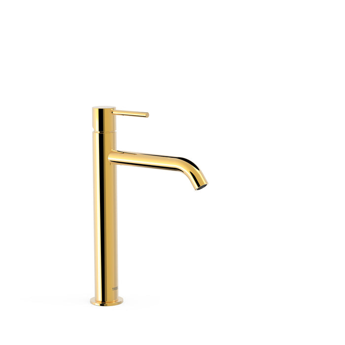 TRES 26230701OR STUDY Single-lever High Spout Faucet for Sink 24K Gold Color