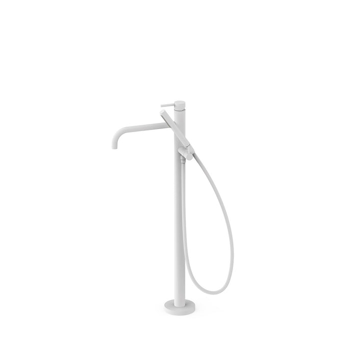 TRES 26247005BM STUDY Floor Mounted Mixer Tap for Bathtub and Shower Matte White