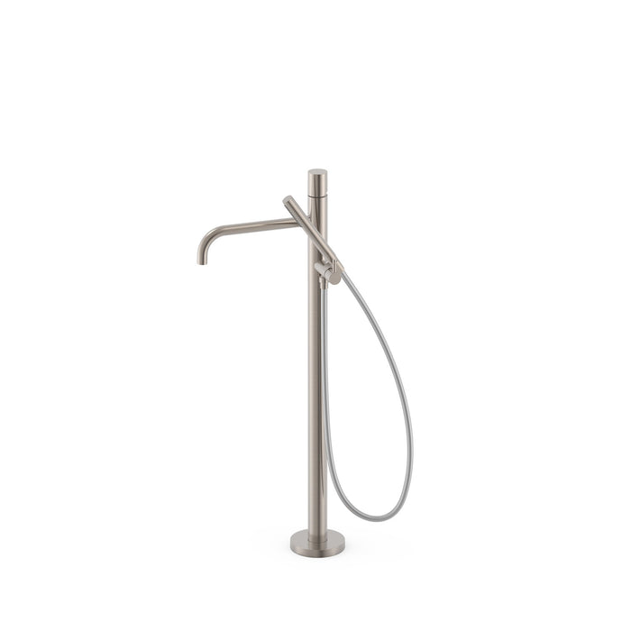 TRES 26247006AC STUDY Floor-standing Mixer Tap for Bathtub and Shower Steel Color
