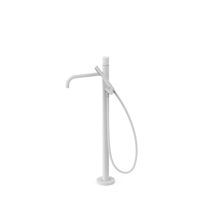 TRES 26247006BM STUDY Floor Mounted Mixer Tap for Bathtub and Shower Matte White