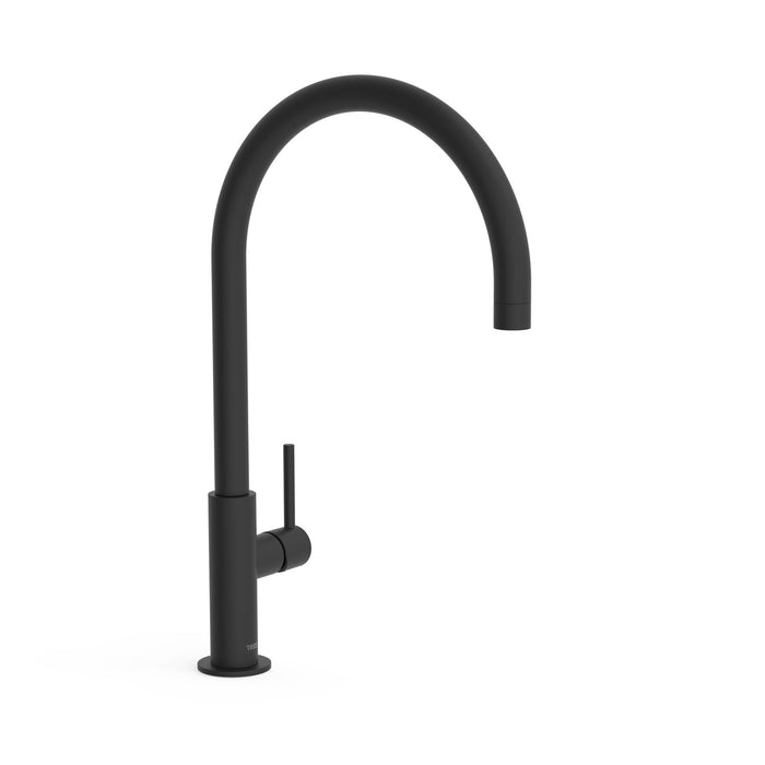 TRES 26290401NM STUDY XXL High Spout Single Lever Faucet with Side Handle for Sink Matte Black