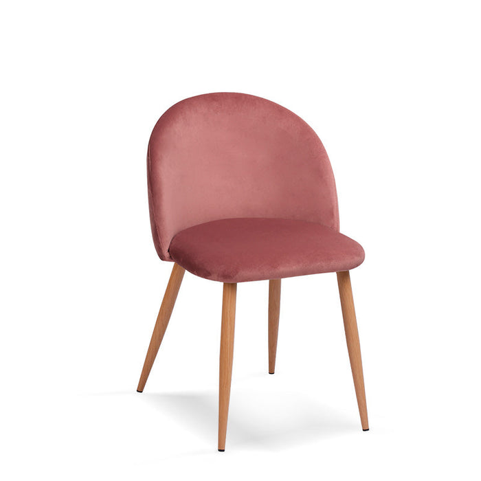 FURNITURE STYLE FS7003MAQUVEL MERCEDES Pack 4 Sillas de Comedor Terciopelo Color Rosa