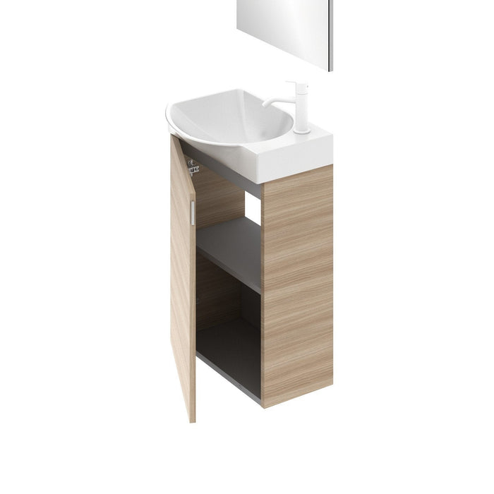 AMIZUVA 127022 MIKA Conjunto Mueble Mini Nogal Arenado