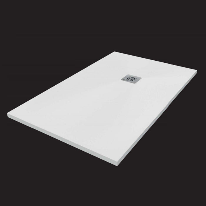 BATHME QUALSTONE White Resin Shower Tray Width 80 cm