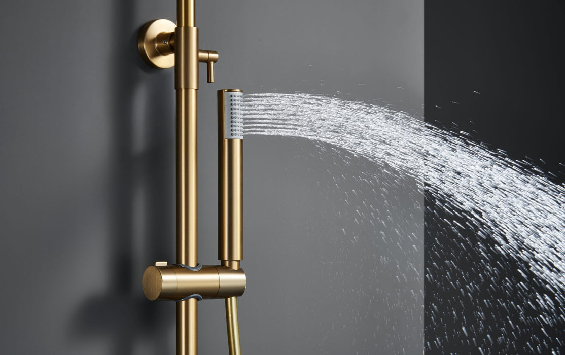 IMEX BDM039/OC MONZA Conjunto Grifo Monomando de Ducha Telescópico Oro Cepillado