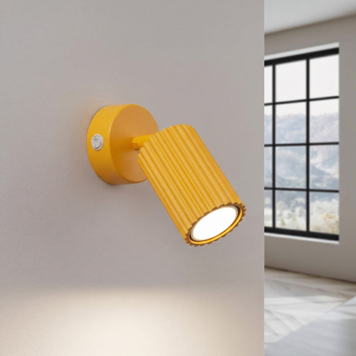 SOLLUX SL.2356 Aplique de pared KARBON amarillo con interruptor