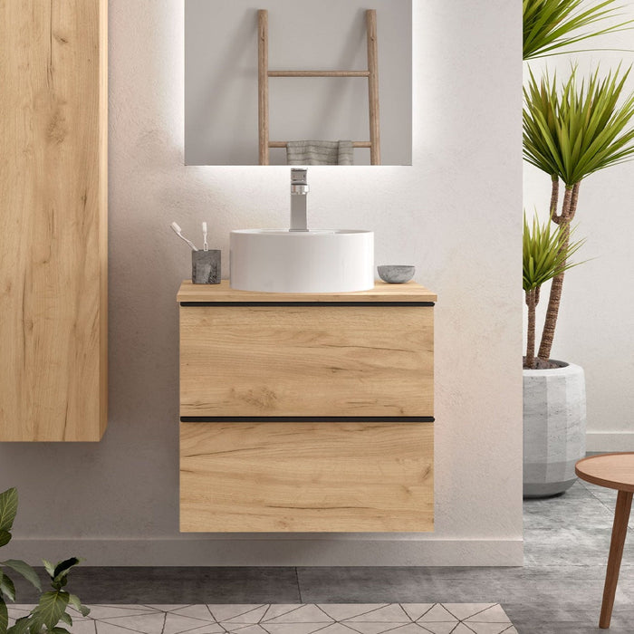 SALGAR NABUA Mueble de Baño con Lavabo Encimera Roble
