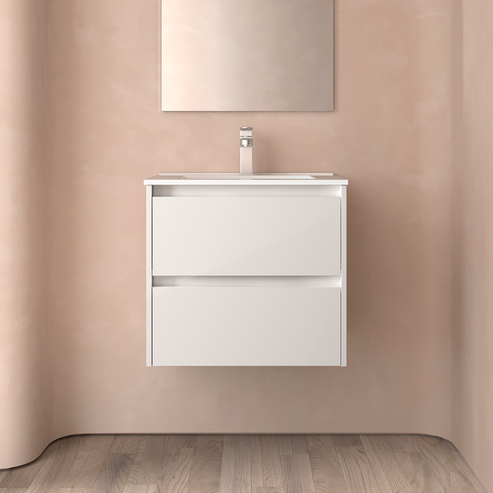 SALGAR NOJA Bathroom Furniture with Sink 2 Drawers White Gloss Color